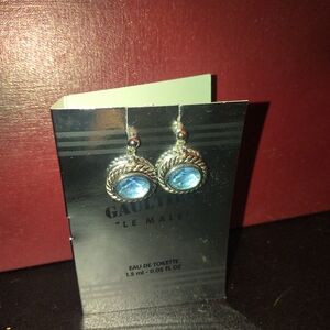 Oval blue earrings